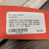 Quilt Dressage Saddle Pad, embroidery? *fair, stained, dirty, hairy, dingy, pills, threads
