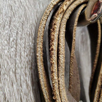Flat Headstall, Top Buckle, Split Reins, Conway Buckles *gc, clean, scraped edges, older, mnr dirt & rubs
