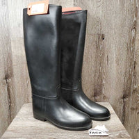 Pr Tall Lined Rubber Riding Boots *xc/vgc, clean, mnr scuffs & hairy lining

