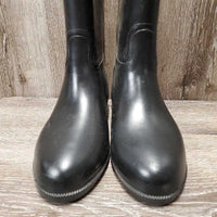 Pr Tall Lined Rubber Riding Boots *xc/vgc, clean, mnr scuffs & hairy lining