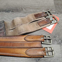 Leather Girth, 1x elastic *fair, clean, stains, stiff, dry, stretched els, older, edges: curled & hard