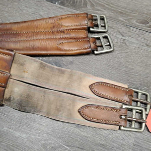 Leather Girth, 1x elastic *fair, clean, stains, stiff, dry, stretched els, older, edges: curled & hard