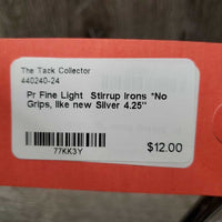 Pr Fine Light Stirrup Irons *No Grips, like new
