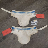 Plastic "Hampa Style" Open Front & Hind Boots *fair, dirty, scrapes/rubs, stained, older, peeling
