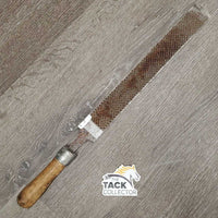 Farrier - Hoof Rasp, wood handle *fair, v.rusty, loose handle, oxidized
