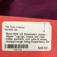 LS Sweatshirt Jacket, zipper *vgc/gc, faded, mnr rubs, collar puckers, cuff rubs & stains, clumpy/rough lining
