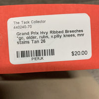 Hvy Ribbed Breeches *gc, older, rubs, v.pilly knees, mnr stains