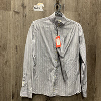 LS Show Shirt, 1 Button Collar *gc, wrinkled, puckers, older
