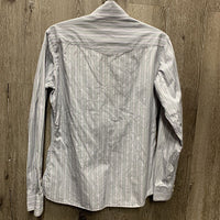 LS Show Shirt, 1 Button Collar *gc, wrinkled, puckers, older
