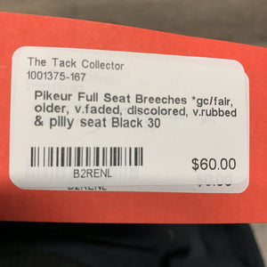 Full Seat Breeches *gc/fair, older, v.faded, discolored, v.rubbed & pilly seat