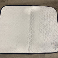 Quilt Baby Saddle Pad, embroidery "RMSJ Champion" *gc, threads, puckers, faded, v. mnr stains
