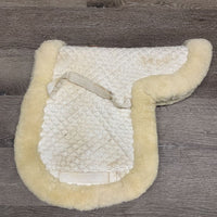 Fitted Sheepskin Full Rolled Edge Hunter Saddle Pad *gc, mnr dirt, stained, hair, pilly, rubbed girth edges, older
