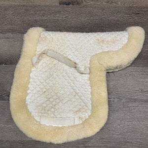 Fitted Sheepskin Full Rolled Edge Hunter Saddle Pad *gc, mnr dirt, stained, hair, pilly, rubbed girth edges, older