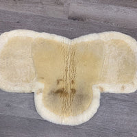 Fitted Sheepskin Full Rolled Edge Hunter Saddle Pad *gc, mnr dirt, stained, hair, pilly, rubbed girth edges, older