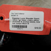Lycra Shoulder Guard, velcro *gc, clean, v.hairy velcro, stretched & knotted elastic, inner hair clumps
