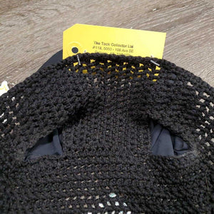 Crochet Ear Bonnet Fly Veil, 1x piping *vgc, clean, mnr hair