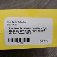 Pr Stirrup Leathers *gc, creases, dry, stiff, rubs, faded, xholes
