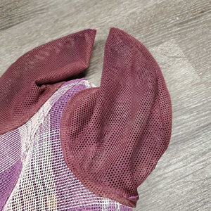 Hvy Mesh Fly Mask, Ears *gc, clean & dirty, discolored, pulled stitching, snags, stained & hairy fleece