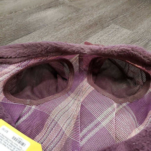 Hvy Mesh Fly Mask, Ears *gc, clean & dirty, discolored, pulled stitching, snags, stained & hairy fleece