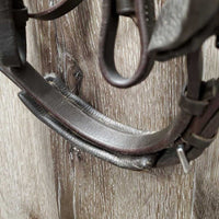 Monocrown Dressage Bridle, Bling Browband, crank *gc, NO Flash, missing bling, clean & dirty, loose keepers, creases