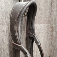 Monocrown Dressage Bridle, Bling Browband, crank *gc, NO Flash, missing bling, clean & dirty, loose keepers, creases
