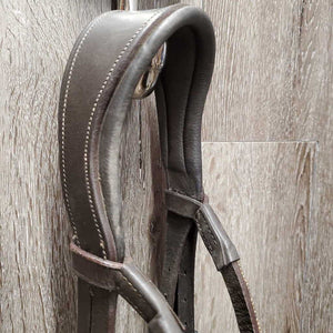 Monocrown Dressage Bridle, Bling Browband, crank *gc, NO Flash, missing bling, clean & dirty, loose keepers, creases