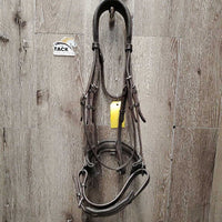 Monocrown Dressage Bridle, Bling Browband, crank *gc, NO Flash, missing bling, clean & dirty, loose keepers, creases
