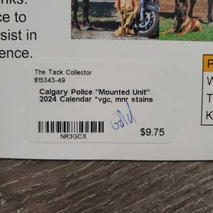 Calgary Police "Mounted Unit" 2024 Calendar *vgc, mnr stains