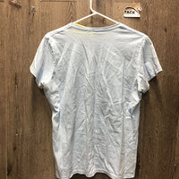 Farm Fed SS Shirt, "Barn Hair Don't Care" *gc/fair, v.stained pis, rubs, pills, dirt?stain

