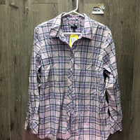 LS Western Shirt, buttons *fair, dingy, pills, v.stained, dirty?