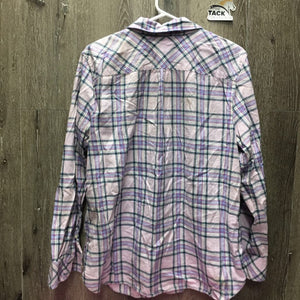LS Western Shirt, buttons *fair, dingy, pills, v.stained, dirty?
