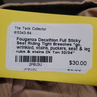 Full Sticky Seat Riding Tight Breeches *gc, wrinkled, stains, puckers, seat & leg rubs & stains
