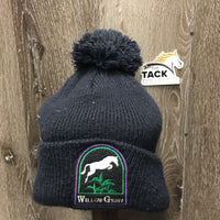 Knit Toque, cuff, PomPom "Willow Grove" *gc/fair, hairy, dirty, rubs, snags, pills
