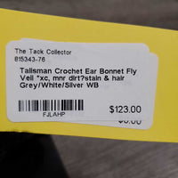 Crochet Ear Bonnet Fly Veil *xc, mnr dirt?stain & hair
