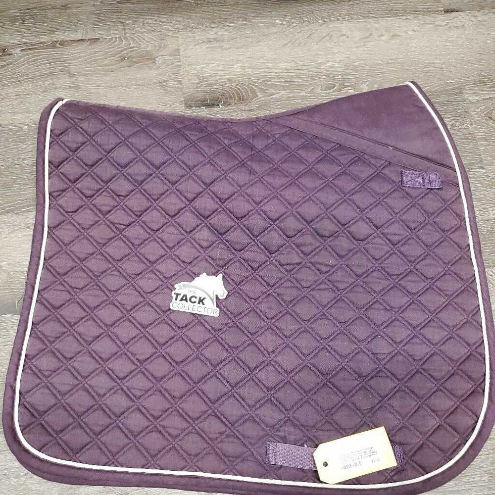 Quilt Dressage Saddle Pad, cut tabs *gc, rubs, faded, stains, v. pilly, torn binding, mnr dirt?, threads
