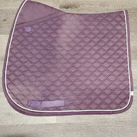 Quilt Dressage Saddle Pad, cut tabs *gc, rubs, faded, stains, v. pilly, torn binding, mnr dirt?, threads

