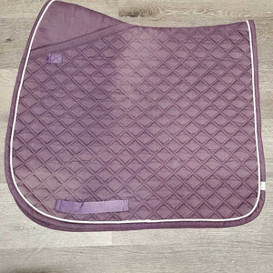 Quilt Dressage Saddle Pad, cut tabs *gc, rubs, faded, stains, v. pilly, torn binding, mnr dirt?, threads
