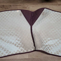 Quilt Dressage Saddle Pad, cut tabs *gc, rubs, faded, stains, v. pilly, torn binding, mnr dirt?, threads