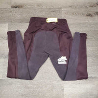 Full Seat Fleece Lined Winter Riding Tight Breeches, Pull On *gc, clean, pilly, peeled logo, v.rubbed & pilly legs/seat