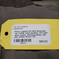 Full Seat Breeches *gc, faded, seam puckers, mnr seat seam stains, stretch/puckers, mnr pilly ankles
