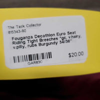 Euro Seat Riding Tight Breeches *gc, v.hairy, v.pilly, rubs
