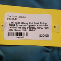 Sticky Full Seat Riding Tight Breeches *gc/fair, stretched, peeled/missing stickies, hairy, rubs, pills