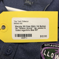 SS Polo Shirt, 1/4 Button Up "Willow Grove" *gc, peeled & faded logo/info
