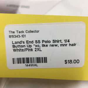 SS Polo Shirt, 1/4 Button Up *xc, like new, mnr hair