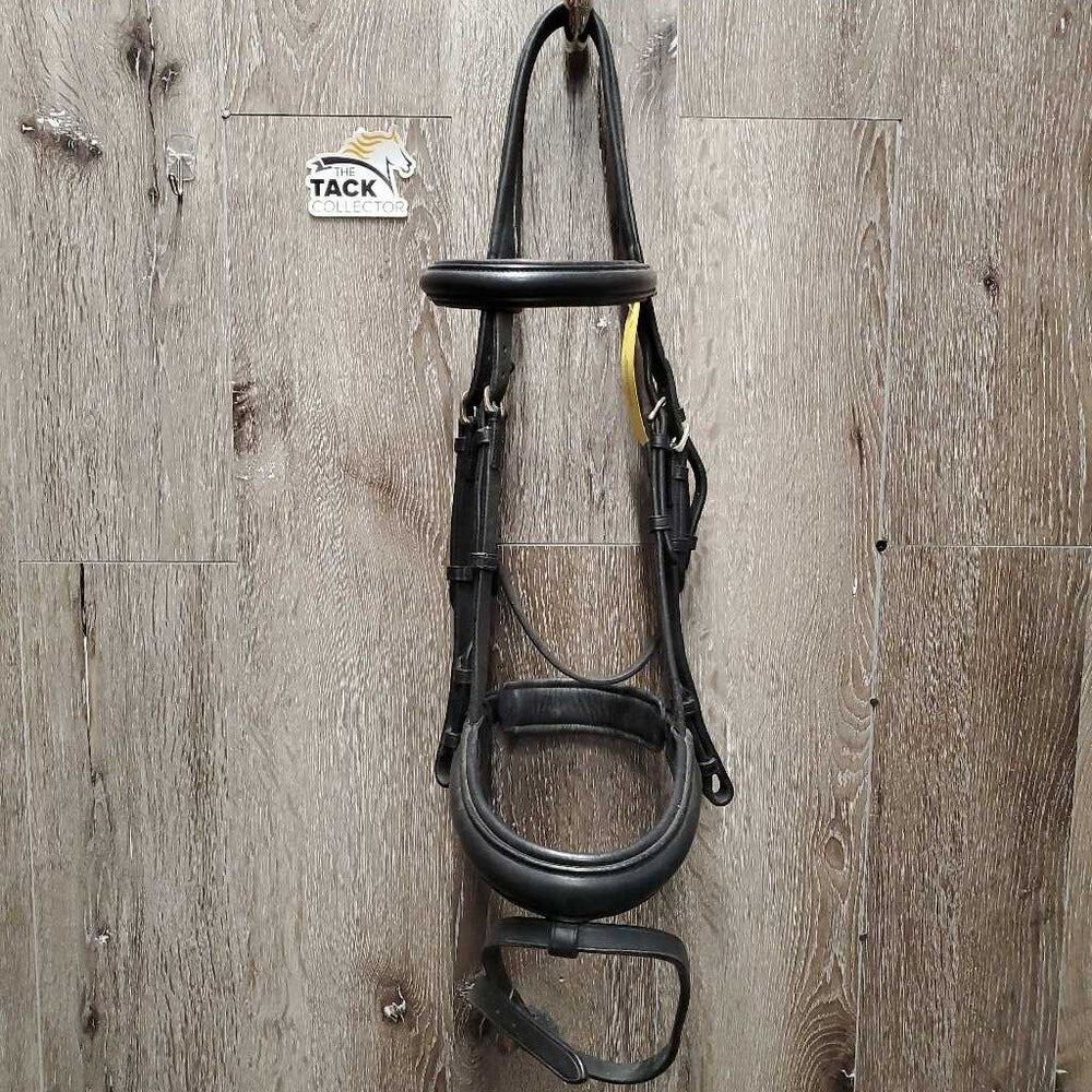 Rsd/Padded Monocrown Dressage Bridle, Crank, Flash *vgc, clean, mnr dents & film
