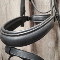 Rsd/Padded Monocrown Dressage Bridle, Crank, Flash *vgc, clean, mnr dents & film