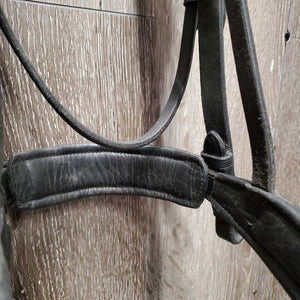Rsd/Padded Monocrown Dressage Bridle, Crank, Flash *vgc, clean, mnr dents & film