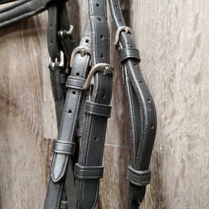 Rsd/Padded Monocrown Dressage Bridle, Crank, Flash *vgc, clean, mnr dents & film