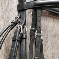 Rsd/Padded Monocrown Dressage Bridle, Crank, Flash *vgc, clean, mnr dents & film
