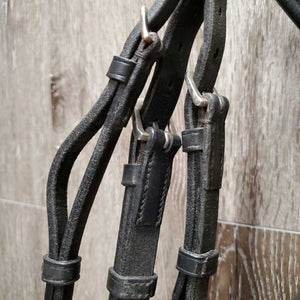 Rsd/Padded Monocrown Dressage Bridle, Crank, Flash *vgc, clean, mnr dents & film